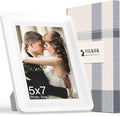 5x7 Picture Frame, Clear Acrylic Photo Frame with White Mat for 4x6 Photos, One-Piece Shatterproof Tool-Free Design, UV-Resistant Waterproof Tabletop Frame for Home Office Decor with 10-Year Warranty