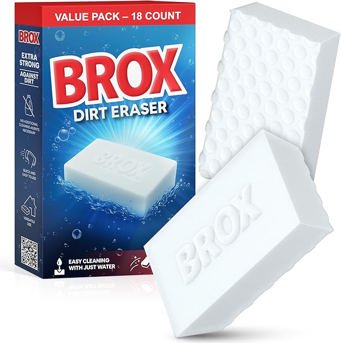 Magic Eraser Sponge - 18 Count Melamine Sponge - Long Lasting Multi Surface Cleaner - Bathroom, Shower, Wall Cleaner - Foam Cleaning Pads - Extra Durable Eraser Sponges