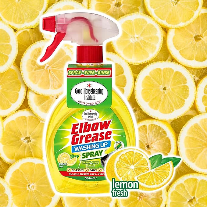 Elbow Grease Amazing Washing Up Spray Lemon Fresh, Spray, Wipe, Rinse, 500 ml