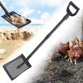 Chicken Coop Cleaner Shovel with Sifter, 61" Heavy Duty Adjustable Sifter Shovel for Poultry Bedding, Garden Soil Sifting, Durable Metal with Deep Sides & Ergonomic Handle