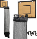 Over the Door Basketball Hoop Laundry Basket ,Wooden Basketball Laundry Hamper with Zipper for Kids Room,Dorm Rooms,Bathroom,Saving Space Storage and Organization