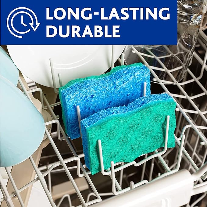 O-Cedar Scrunge Non-Scratch Scrub Sponge Multi-Use,All-Purpose,Odor-Resistant,Scrubbing Sponge Safely Cleans All Hard Surfaces in Kitchen and Bathroom,6 Count (Pack of 2)