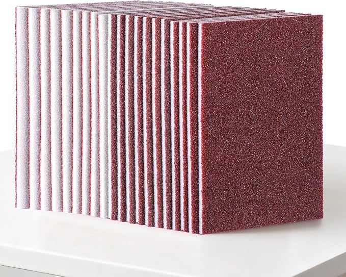 Carborundum Sponge Nano Emery Sponge Brush Eraser Scrub Kitchen Cleaning for Removing Rust Pots，Household Cleaning Tool (Dark brown-20pcs)