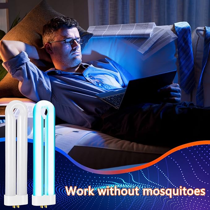 Bug Zapper Replacement Bulb 15 W U Shaped Twin Tube Bulb Indoor Outdoor Bug Zapper Light with 4 Pin Base(White,4 Pieces)