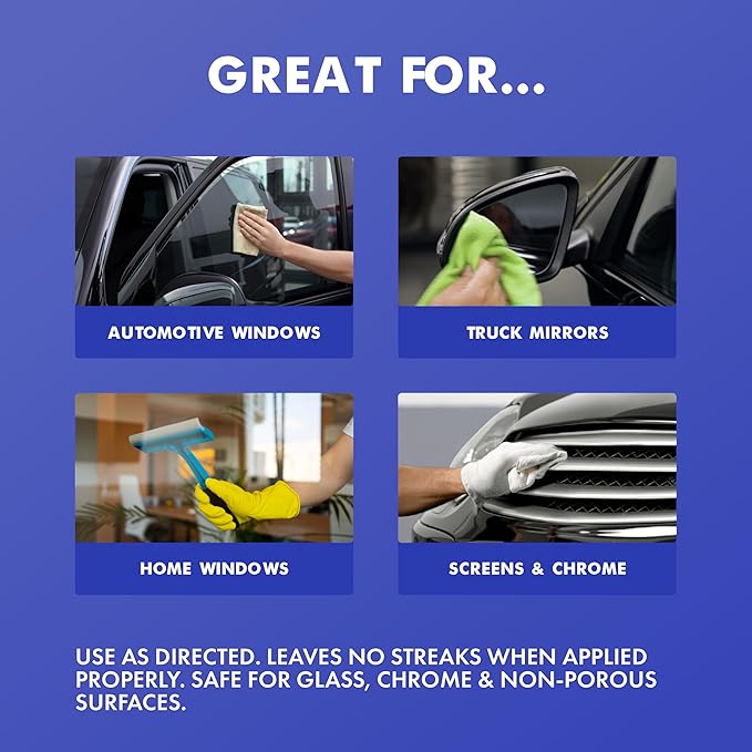 VizABull Glass Cleaner Foam Spray, Streak-Free for Car Windshield, Mirror, Window Cleaning - Heavy Duty for Auto Exterior - Ammonia-Free, No Drip, Quick Dry - 19 Fl Oz, 1 Can