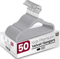 Utopia Home Kids Velvet Hangers 50 Pack – 11 Inch Non-Slip Baby Hangers for Baby and Toddlers, Durable Ultra-Slim Space-Saving Closet Organizers (Grey)