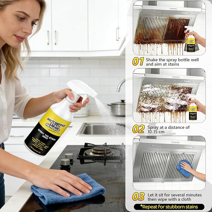 Power Spray，Multi-Purpose Stain Remover, A Powerful Cleaner，Quick Cleaning for Kitchens, Floors, Toilets, and Cars (120ml)