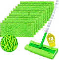 HOMEXCEL Microfiber Mop Pads Compatible with Swiffer Sweeper, Reusable Machine Washable Pad Refills, Mop Head Replacements for Multi Surface Floor Cleaning, 10 Pack