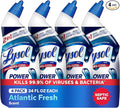 Lysol Toilet Bowl Cleaner, Max Strength Bathroom Cleaning Supplies, Toilet Bowl Cleaner Clinging Gel, Home Essential, Instant Stain Removal, Disinfecting and Deodorizing, Bleach Free, 24 oz (4ct)