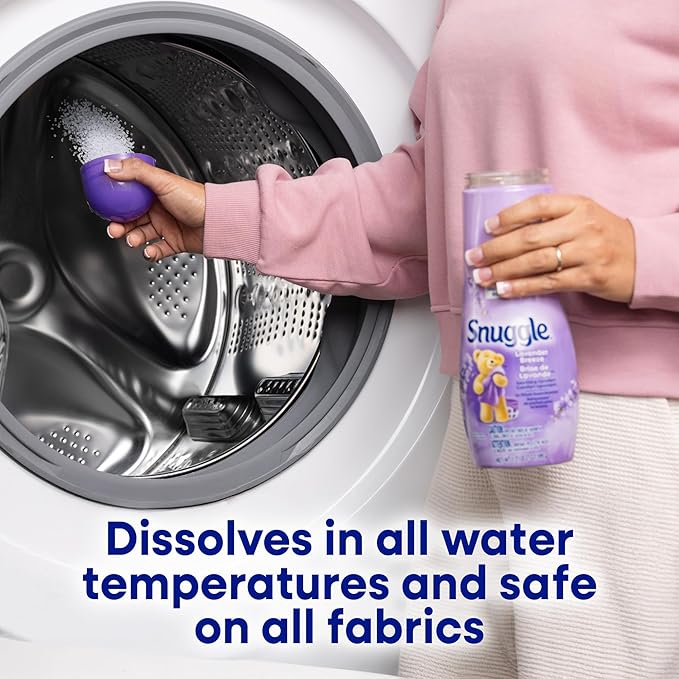 Snuggle In Wash Scent Booster, 21 Oz, 4 Pack, Lavender Breeze, Laundry Beads for Long-Lasting Freshness, Fragrance Enhancer for Clothes, Bedding & Activewear, HE Safe
