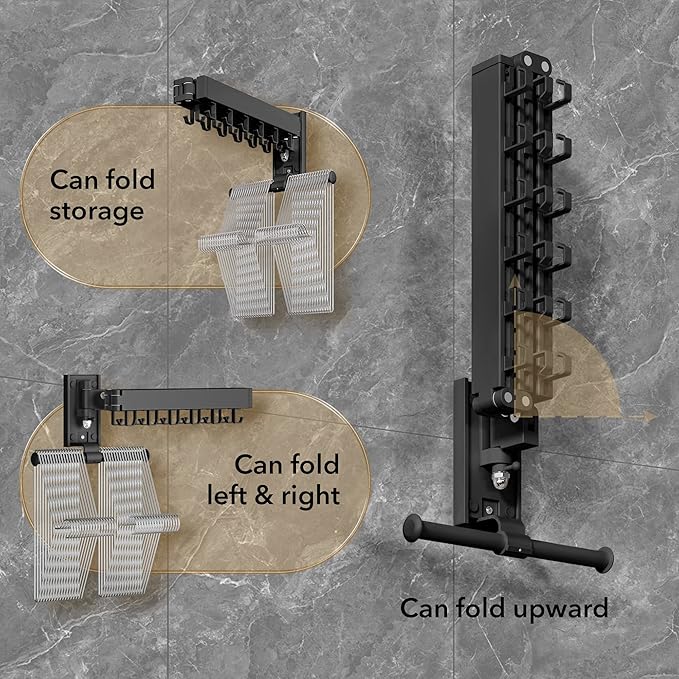ZdwCyl Wall Mounted Clothes Hanger,Clothes Drying Rack,Laundry Drying Rack,Drying Rack Clothing,Laundry Hanger Rack,Retractable Dryer Racks,Collapsible, Aluminum,can be Fold Upward & Left & Right