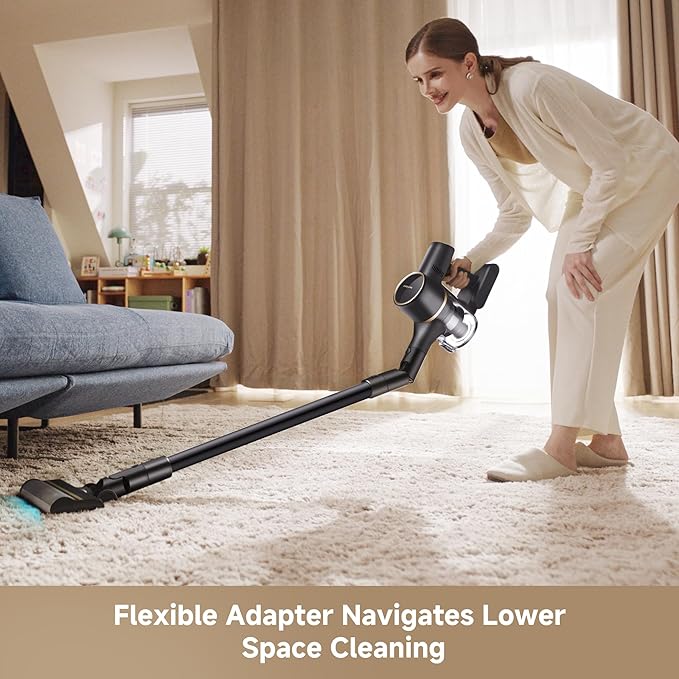 DREAME Cordless Stick Vacuum R20 Pure, 150AW Powerful Suction, Celeste LED Illumination, Anti-Tangle, Hard Floor & Carpet Cleaning, Up to 90Min Runtime, LED Screen, Lightweight, Versatile Attachments