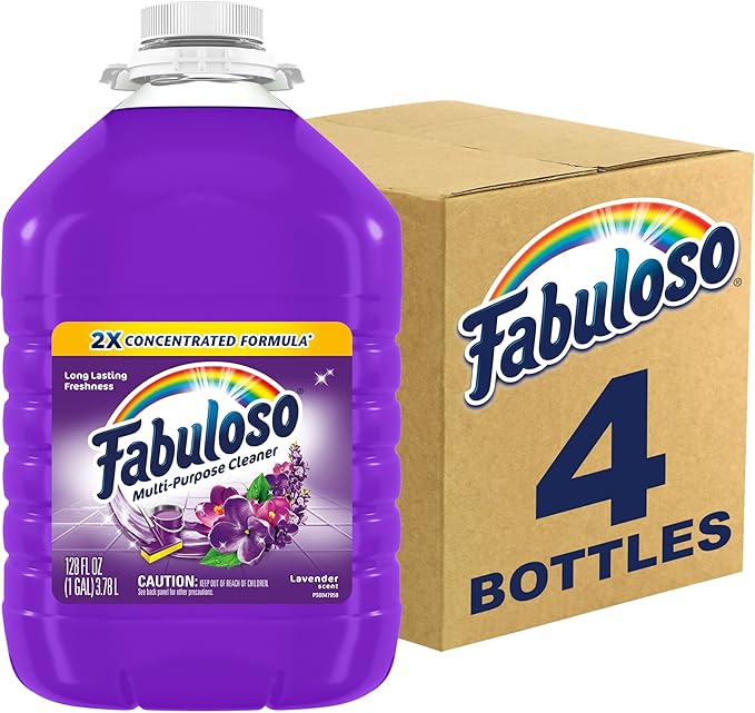 Fabuloso All Purpose Cleaner, Floor Cleaner, Makes 64 Gallons per bottle - 128oz - Pack of 4