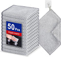 Wangjinpeng 50 PCS 3-Layer Non-Scratch Multipurpose Steel Wire Dishcloths - Reusable Quick-Dry Odor-Free Scrub Cloths for Dishes, Kitchen Cleaning Cloths for Cookware, Sinks, Stove Tops(7.87X7.87)