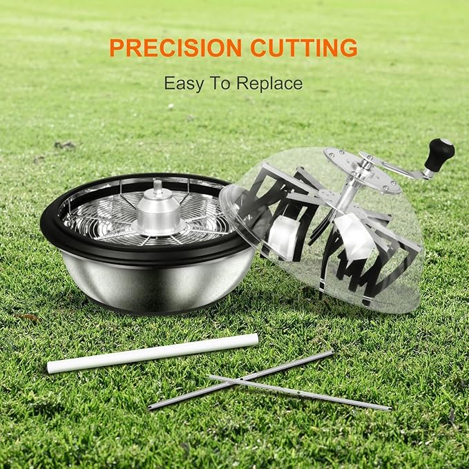 iPower 19inch Trimmer Leaf Bowl Blades Twisted Spin Cut, Sharp Stainless Steel, Include 2 Serrated 2 Straight