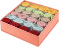 Foldable Storage Cubes Drawer Underwear Organizer Dividers， under Cabinet Organizer 24-Cell Fabric Storage Boxes for Lingerie,Socks,Ties （Orange）