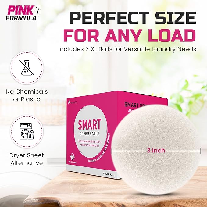 Pink Formula Smart Dryer Ball, 3-Pack