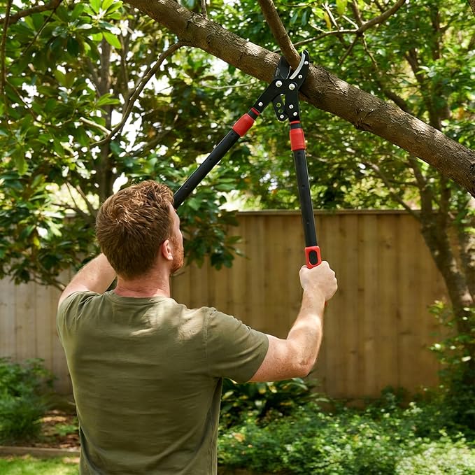 AGRICUT Extendable Garden Loppers Anvil - Tree Trimmer 2" Cut Capacity Hedge Clippers with Sharp High Carbon Steel Blade Hand Loppers for Cutting Branches