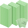 Zhengmy 100 Pieces Sponges Bulk Sponges Kitchen Compressed Sponge Natural Dish Sponge Compressed Wood Pulp Cleaning Without Scratching for Kitchen Bathroom, 3.9 x 2.4 x 0.12 Inch (Green)