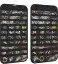 1 Pack Hanging Jewelry Organizer 80-Pocket Dual-sided Jewelry Storage for Earring Necklace Bracelet Ring Travel Holder, Black