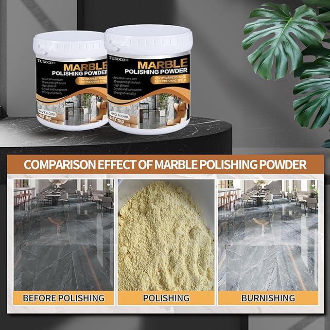 Marble Polishing Powder – for Granite, Marble & Stone Surfaces，Helps Restore Shine and Improve Surface Gloss – For Countertops, Floors & Walls – 2.2 LB(1 Piece)