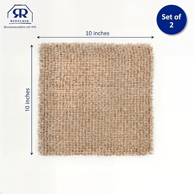 Redecker Large Copper Cleaning Cloth – 2 Pack – Woven Copper Scrubber for Pots Pans Sinks and Stainless Steel – Removes Burnt Food Residue – 10 x 10 in – Made in Netherlands