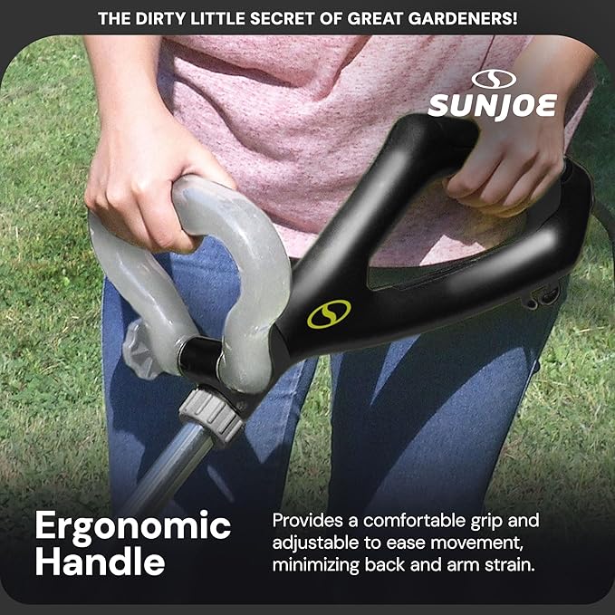 Sun Joe Corded Electric Garden Cultivator with Steel Blades, 6.3-Inch Wide Path, 2.5-Amp Motor - Heavy-Duty Cultivating Machine for Soil Prep, Lawn & Garden Maintenance, TJ599E