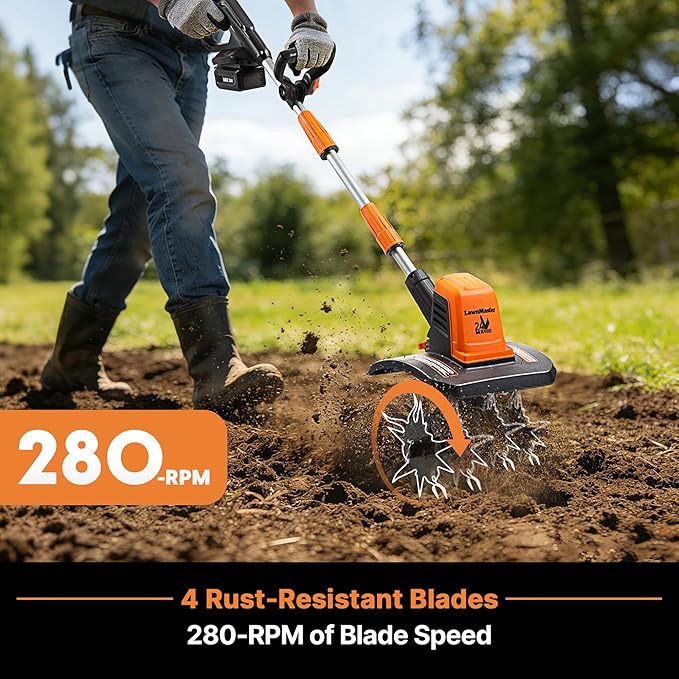 LawnMaster 24V MAX 9” Cordless Tiller – CLTE2409