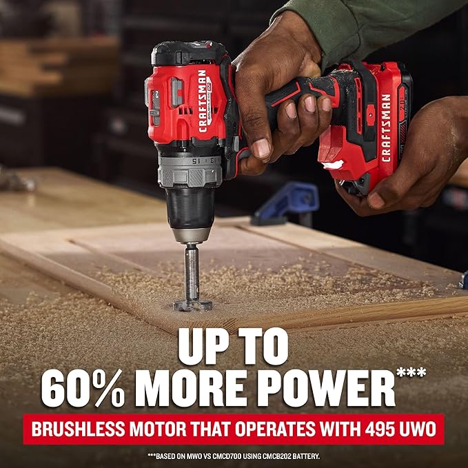 CRAFTSMAN V20 1/2 Inch Drill/Driver Kit with 2 Batteries and Charger (CMCD725D2)