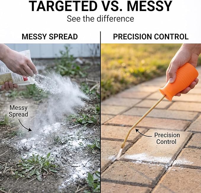 Diatomaceous Earth Duster, 230ml Large, Powder Duster Kit with Long Copper Tube & Folding Funnel, Indoor Outdoor Silicone Sprayer Heavy Duty Bulb Applicator for Home and Garden(Orange)