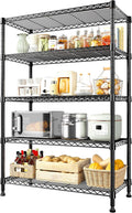 REIBII 5-Tire Storage Shelves, Wire Shelving Load 1000LBS Metal Shelves for Storage Adjustable Garage Shelving Unit Wire Shelf Rack Kitchen Storage Rack Pantry Shelves 31.5''W x 15.7'' D x 71''H
