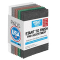 6" x 9" Non-Woven Surf Prep Sanding Pads for Wood, Metal, Polish, Strip Paint, Remove Rust, Deburring, Extra Coarse to Very Fine Scuff Pads - 150 240 320 800 Grit & Non-Abrasive - 10 Pack (Assorted)