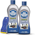 Bar Keepers Friend Cooktop Cleaner (2 x13 oz) + Scraper - Multipurpose Liquid Stovetop Cleanser, Safe for Use on Glass & Ceramic Cooking Surfaces, Copper, Brass, Chrome, Stainless Steel & Porcelain