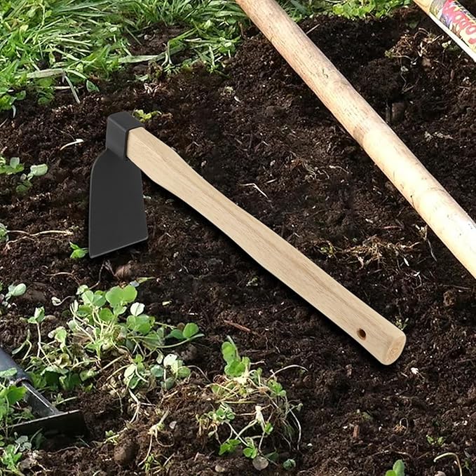 KEILEOHO 2 Pcs 15 Inch Garden Hoe, Hand Hoe Garden Tool, Handheld Hoe Blade Head Hand Hoe for Digging, Loosening Soil, Weeding, Planting