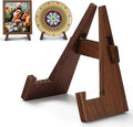 Walnut Wood Plate Stand, 9 Inch Decorative Ornament Display Stand, Plate Holders for Displaying, Picture Frame Holder Stand, Cookbook Stand for Recipe Books, Photos & Collectibles