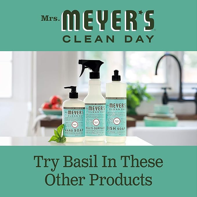 Mrs. Meyer's Clean Day Dryer Sheets, Softens Fabric, Reduces Static, Cruelty Free Formula, Basil Scent, 80 Count