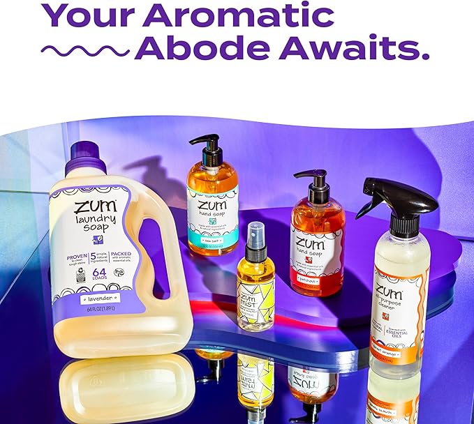 Zum Wool Dryer Balls Kit Plus Zum Mist - 3 Wool Balls with Essential Oil Blend & Room & Body Mist - Lavender