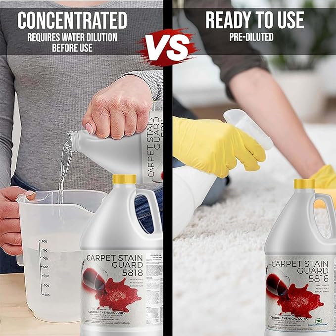 General Chemical Fabric Protector & Stain Shield - Ultra Concentrated Fabric Protector for Carpets, Rugs, Upholstery, Drapes & more - Carpet Stain Guard 5818 - For Outdoor & Indoor Use - 1 Gallon