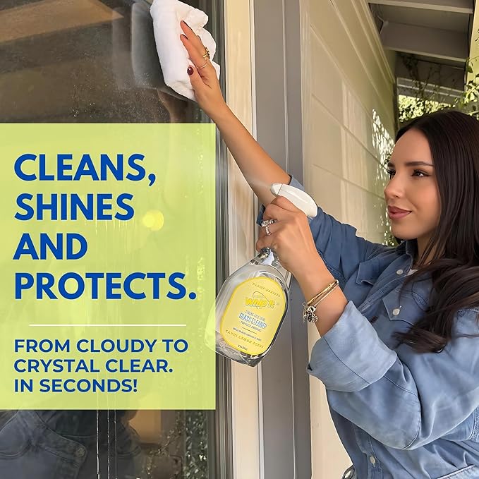 Whip-It Capri Lemon Streak Free Glass Surface Cleaner Spray - Multi-Surface Window Cleaner Spray for Tough Stains - 32oz