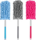 Mini Duster for Cleaning, 360° Bendable Hand Dusters with Extension Pole, Washable Small Duster for Car Interior, Office, Furniture