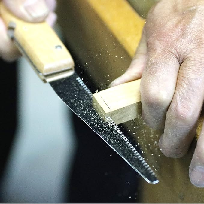 KAKURI Japanese Flush Cut Saw Folding 4" for Woodworking, Japanese Pull Saw Razor Sharp Flexible Japanese Steel Blade, Precision Trim Saw for Dowels, Pegs, Foldable Wood Handle, Made in JAPAN