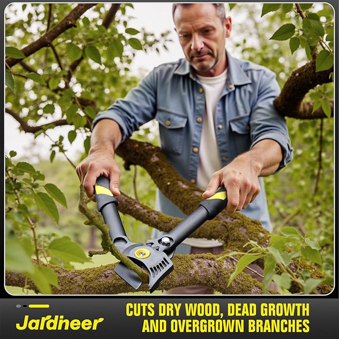 Jardineer 16.5" Garden Loppers for Tree Trimming with Gear Assist, Lightweight Hand Loppers with Steel Blade and Anti-Slip Handles, Cuts up to 1.25" Branches, Yard Shears for Seniors, Women, Men