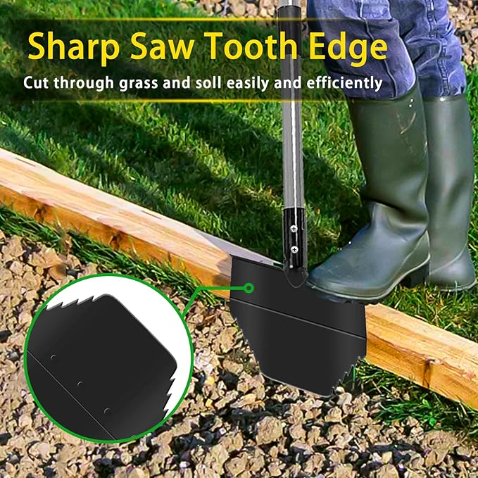 Garden 53.5Inch Edger Lawn Tool, Manual Long-Handled Edging Shovel, Snow Shovels,Lawn Edging Tool for Yard, Garden Beds,Landscaping, Sidewalk