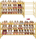 Tajsoon Expandable Shoe Rack for Closet 3 Tier, 28“-41“Adjustable & Stackable Shoe Shelf Storage, Metal Shoe Rack Organizer for Front Door Entrance, Closet, Garage, Entryway, Gold