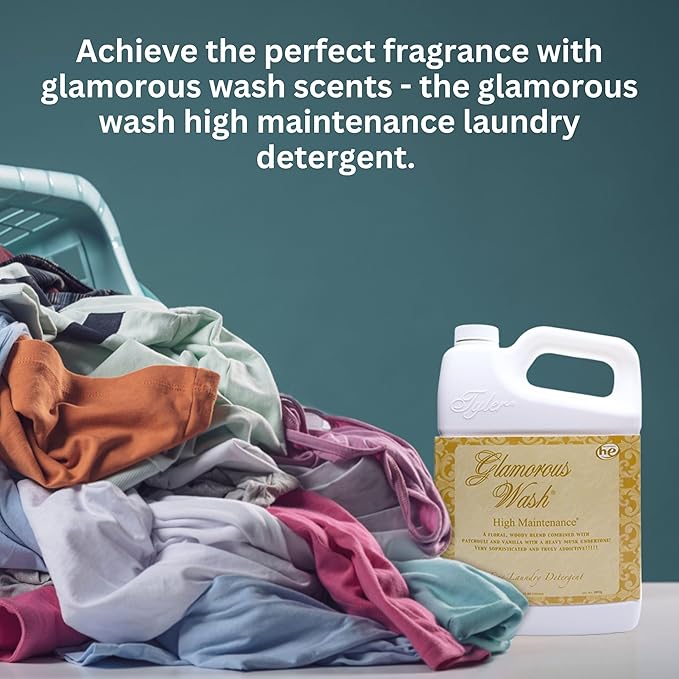 Worldwide Nutrition Bundle: Tyler Candle Company Glamorous Wash High Maintenance Scent Fine Laundry Liquid Detergent - 1.89L (64 Fl Oz) Container and Worldwide Nutrition Multi-Purpose Key Chain
