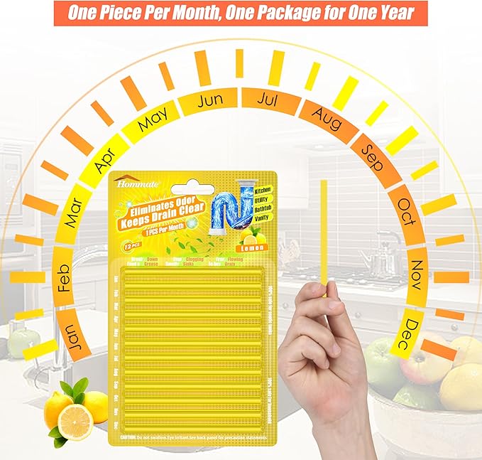 Drain Cleaner Sticks Keeps Drains and Pipes Clear and Odor As Seen On TV 4 Packs