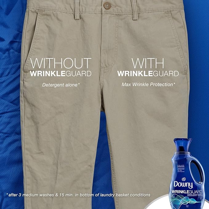 Downy Wrinkleguard Liquid Fabric Softener & Conditioner, Fresh, 48 Fl Oz. Bottle, 48 Fl Oz