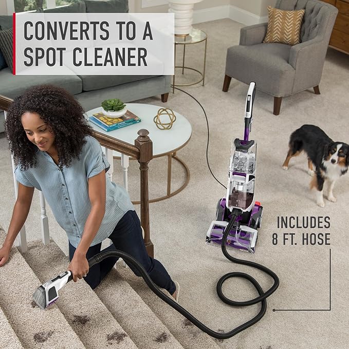 Hoover SmartWash Pet Automatic Carpet Cleaner Machine, with Spot Chaser Stain Remover Wand + 64 oz Pet Carpet Cleaner Solution, Deep Cleaning Carpet Shampoo, AH31925