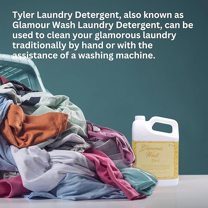 Worldwide Nutrition Bundle Compatible with Tyler Glamorous Wash Diva Laundry Liquid Detergent - Hand and Machine Washable Diva Laundry Detergent - 1.89L (64 Fl Oz) Detergent with Keychain