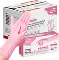 Disposable Nitrile Dishwashing Gloves, Extended 12 Inches Cuff, 6-mil, Cherry Blossom Cleaning Gloves, Latex-Free